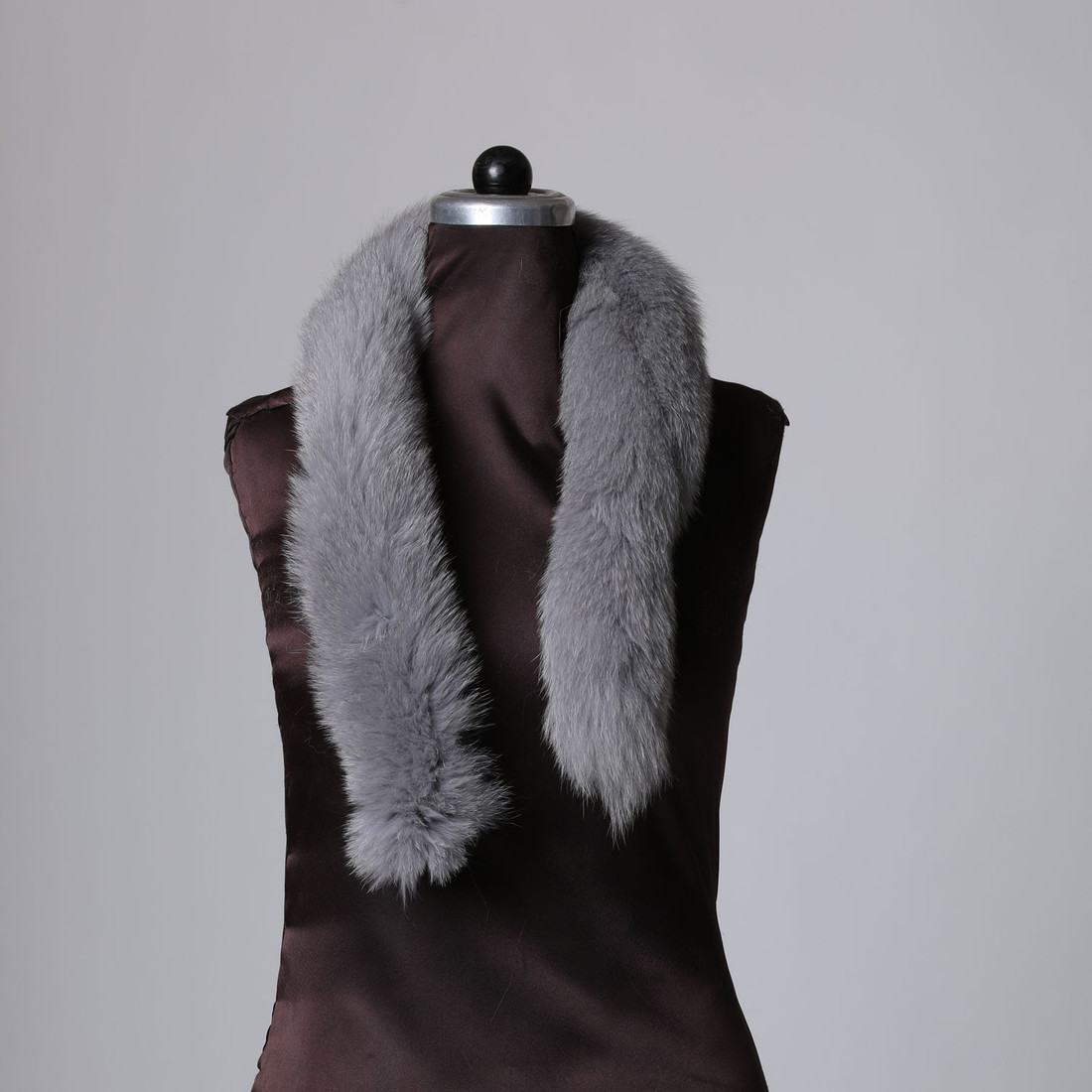 Cloudy Sky Fox Fur Trim