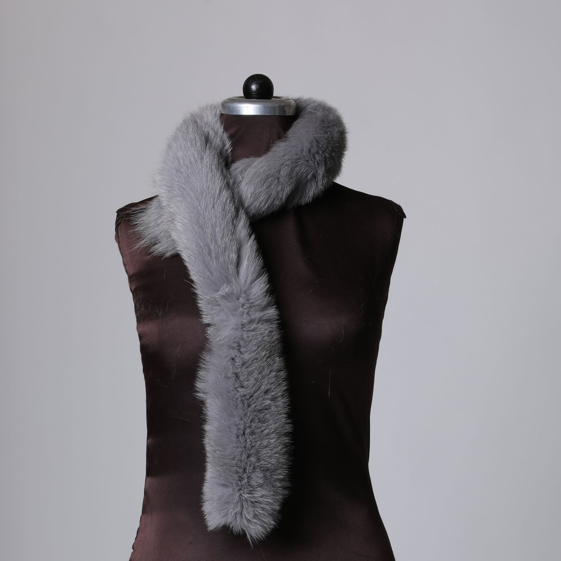Cloudy Sky Fox Fur Trim