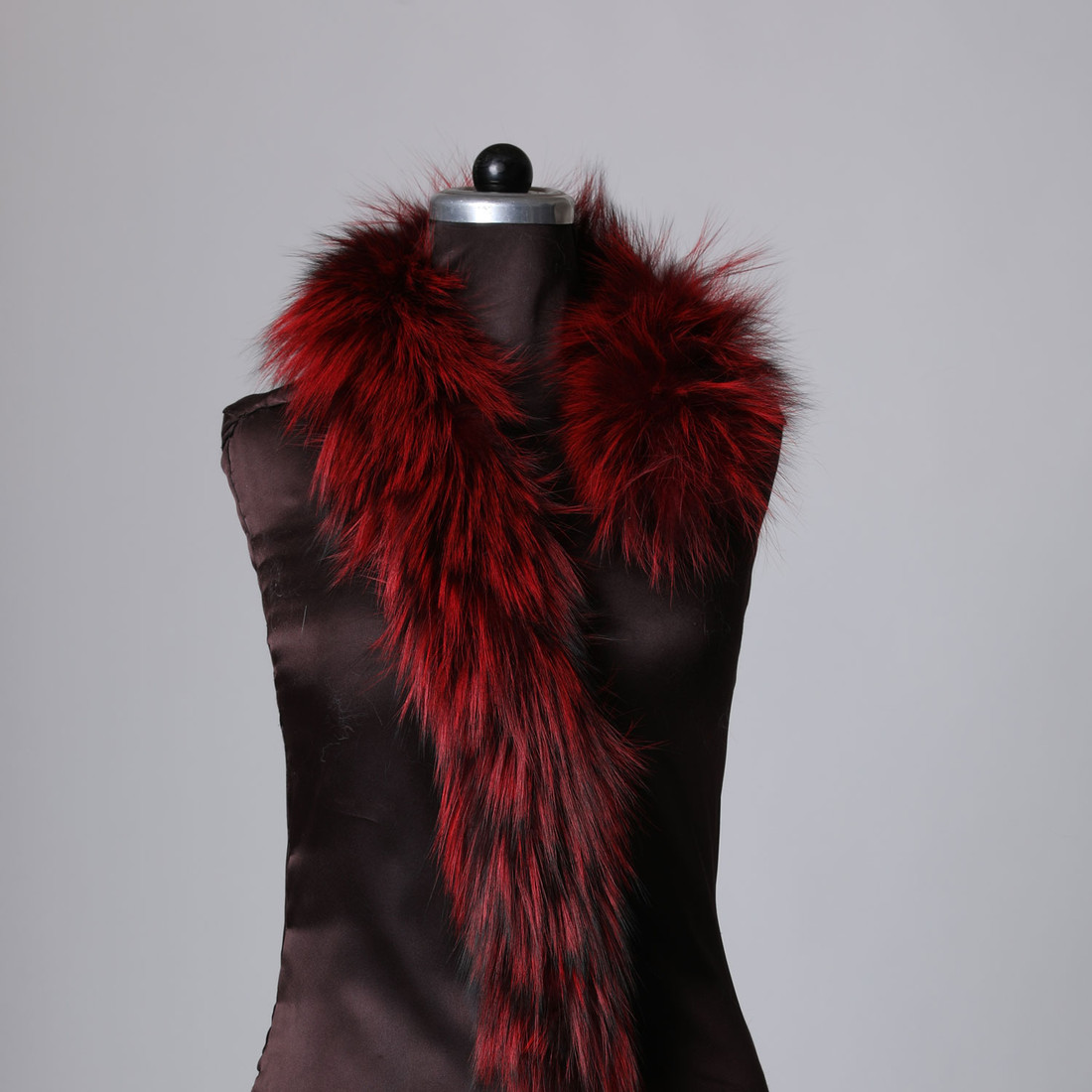 Red Black Fox Fur Trim