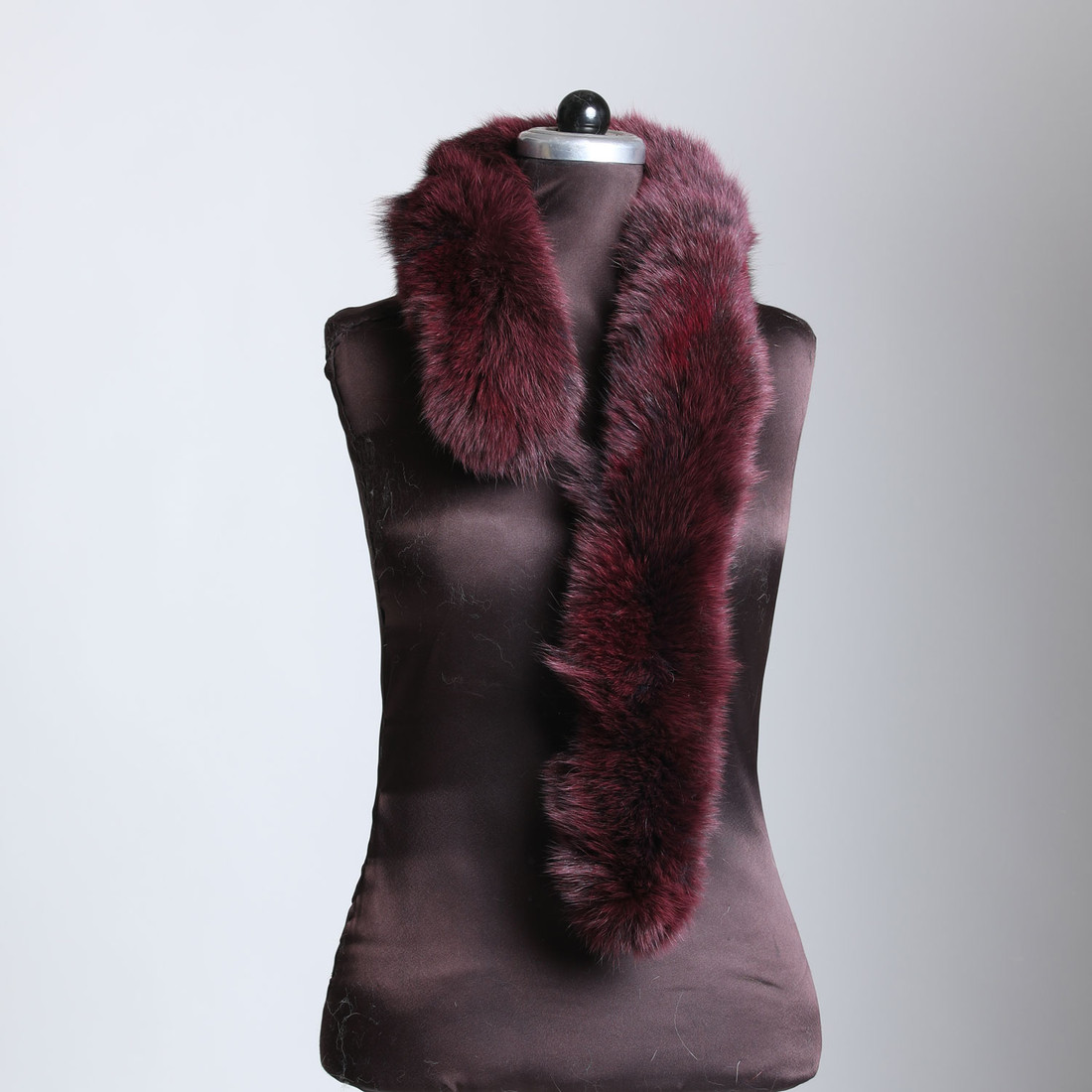 Burgundy Red Fox Trim Smooth