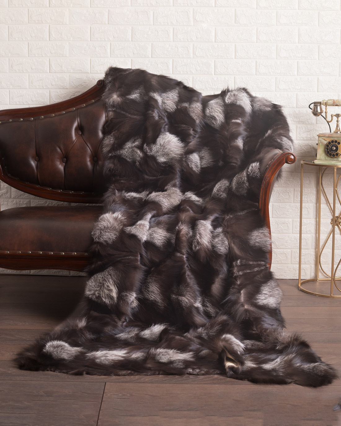 Silver Fox  Fur Fur Blanket Throw Cover Himalaya Silver Fox  Fur Fur Blanket Throw Cover Himalaya