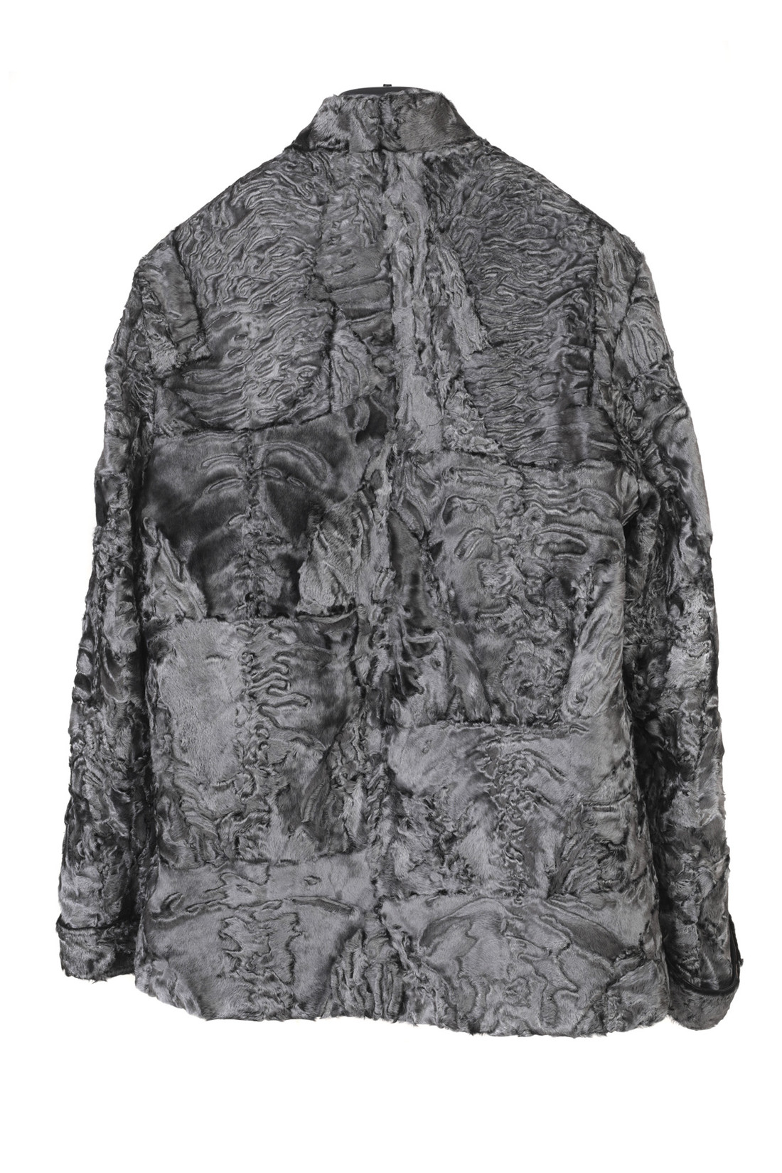 Men's Silver Swakara Lamb Fur Coat Men's Silver Swakara Lamb Fur Coat