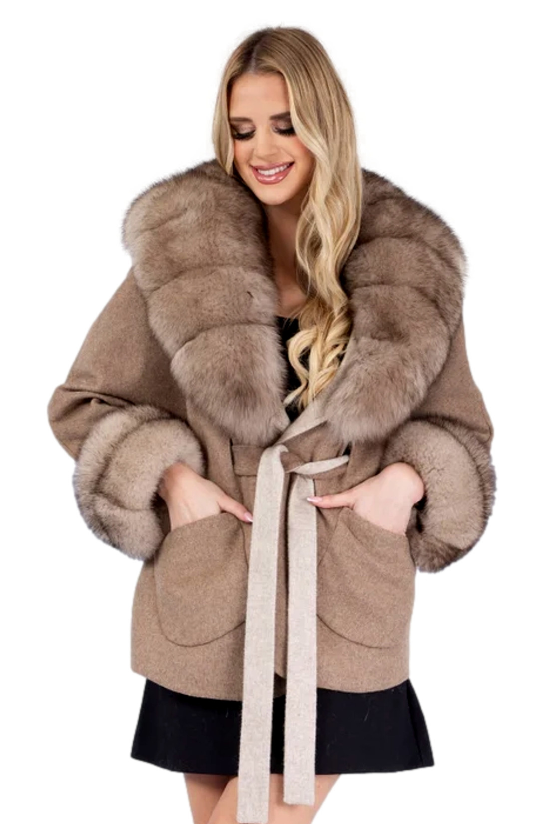 Cashmere Jacket  Fox Trim Angelique Cashmere Jacket  Fox Trim Angelique
