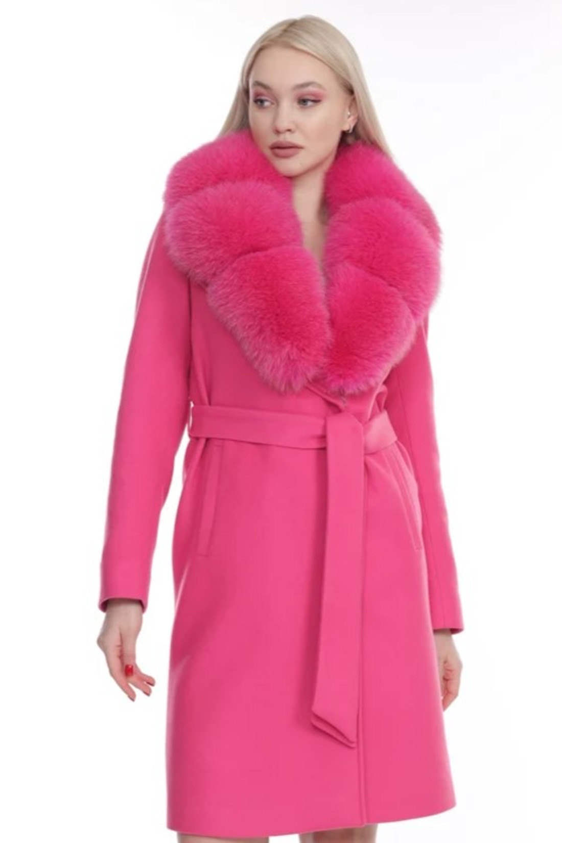Pink Cashmere Coat Fox Collar Kimberly Pink Cashmere Coat Fox Collar Kimberly