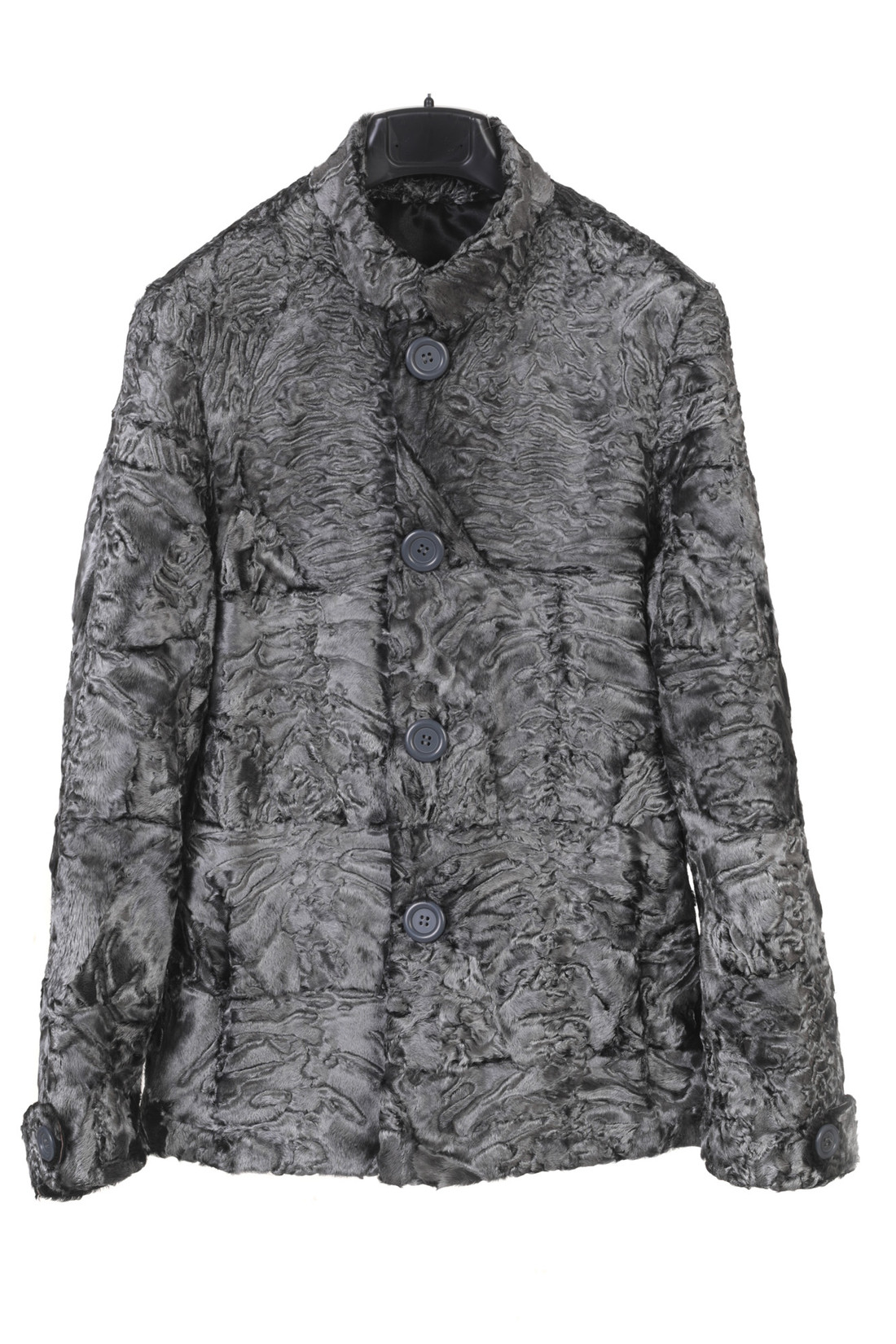 Men's Silver Swakara Lamb Fur Coat  Size Men's Silver Swakara Lamb Fur Coat  Size