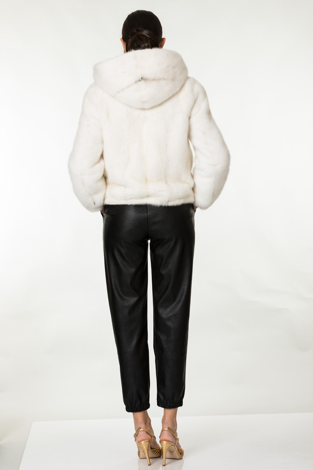 White Mink Hooded Coat Mette