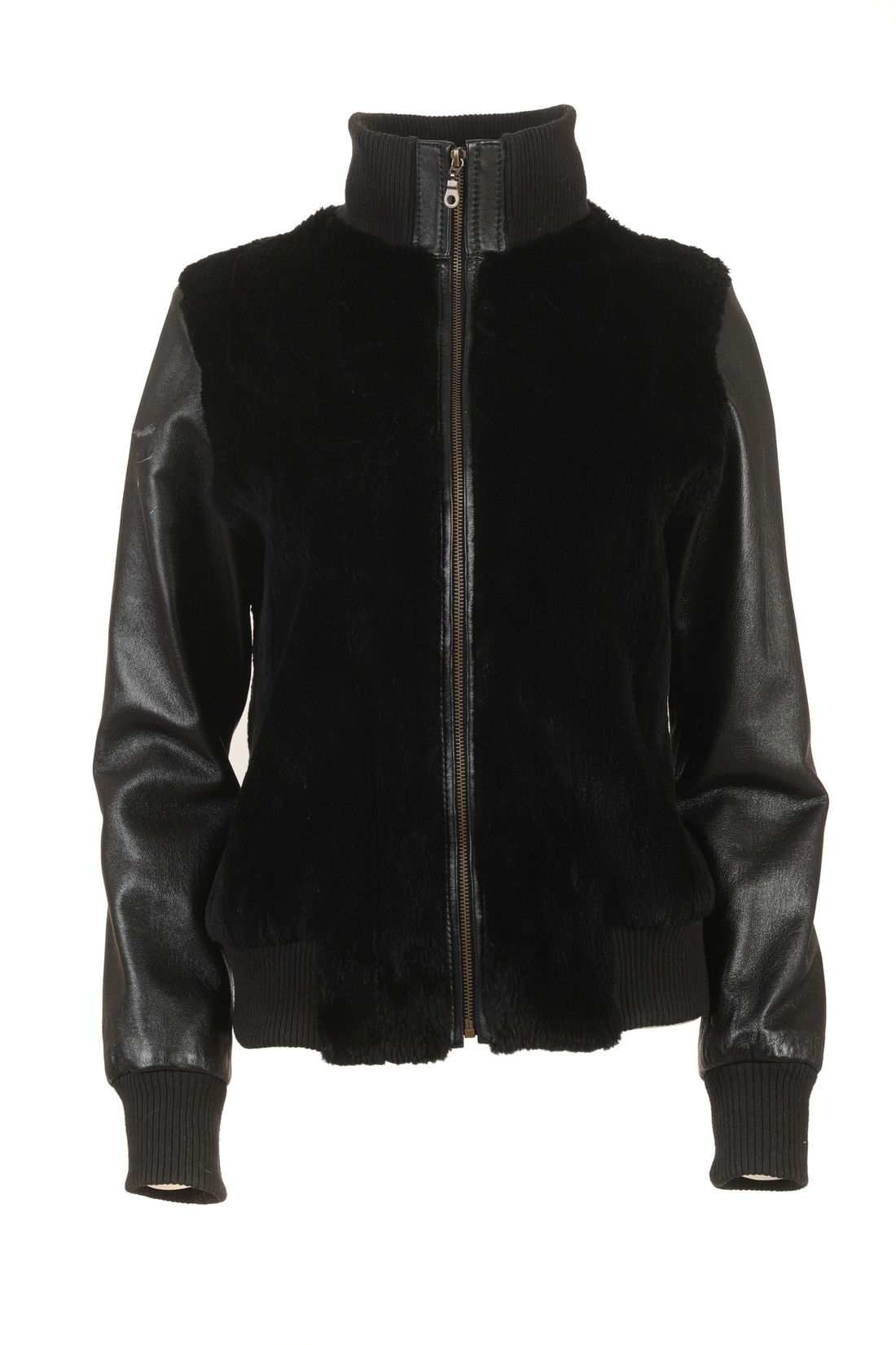 Men's  Leather Mink Fur Bomber Jacket SIZE S Men's  Leather Mink Fur Bomber Jacket SIZE S