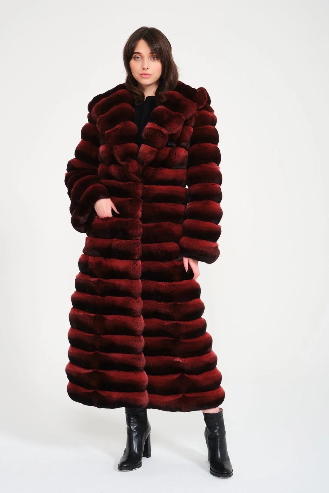Tri-Length  Red Chinchilla Coat
