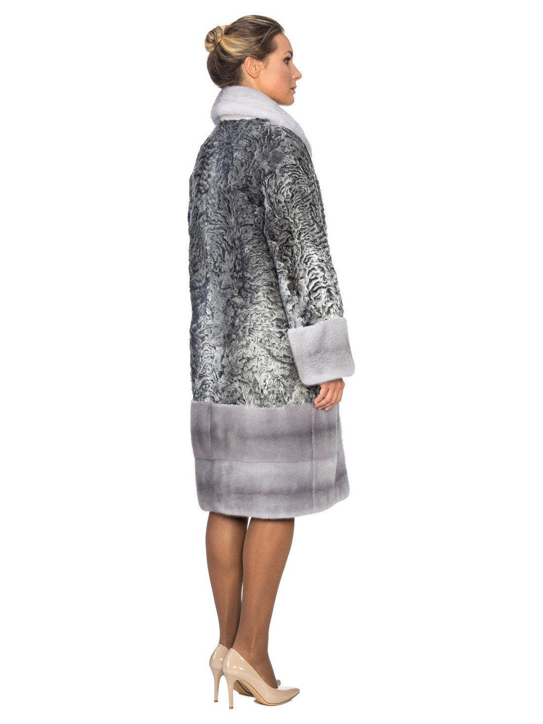 Gray Persian Mink Coat SAPPHIRE Mink Skirt Collar and cuffs Knee Length  Back Gray Persian Mink Coat SAPPHIRE Mink Skirt Collar and cuffs Knee Length  Back