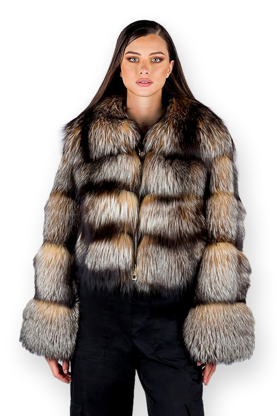 Crystal Fox Fur Bomber