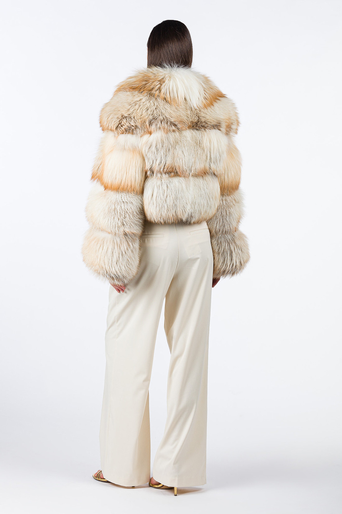 Gold Fox Bomber Shoulder Collar back