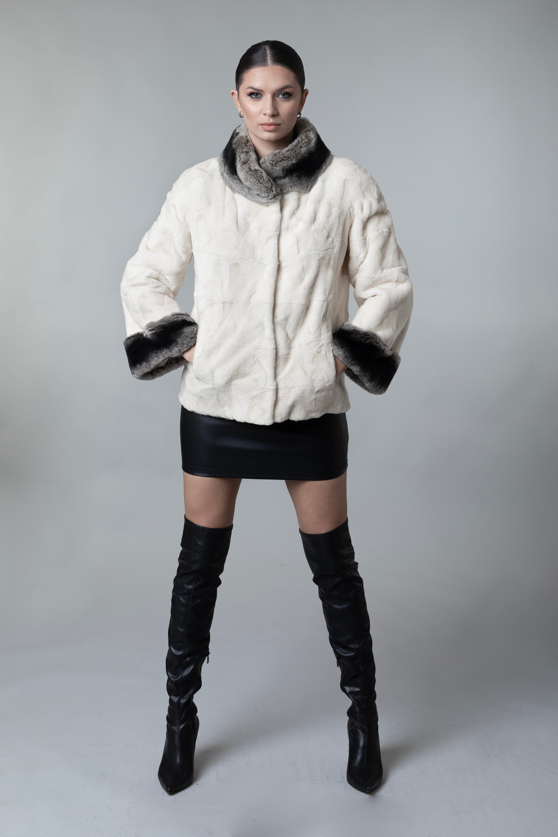 White Mink Jacket  Behira Sizes XS/S/M