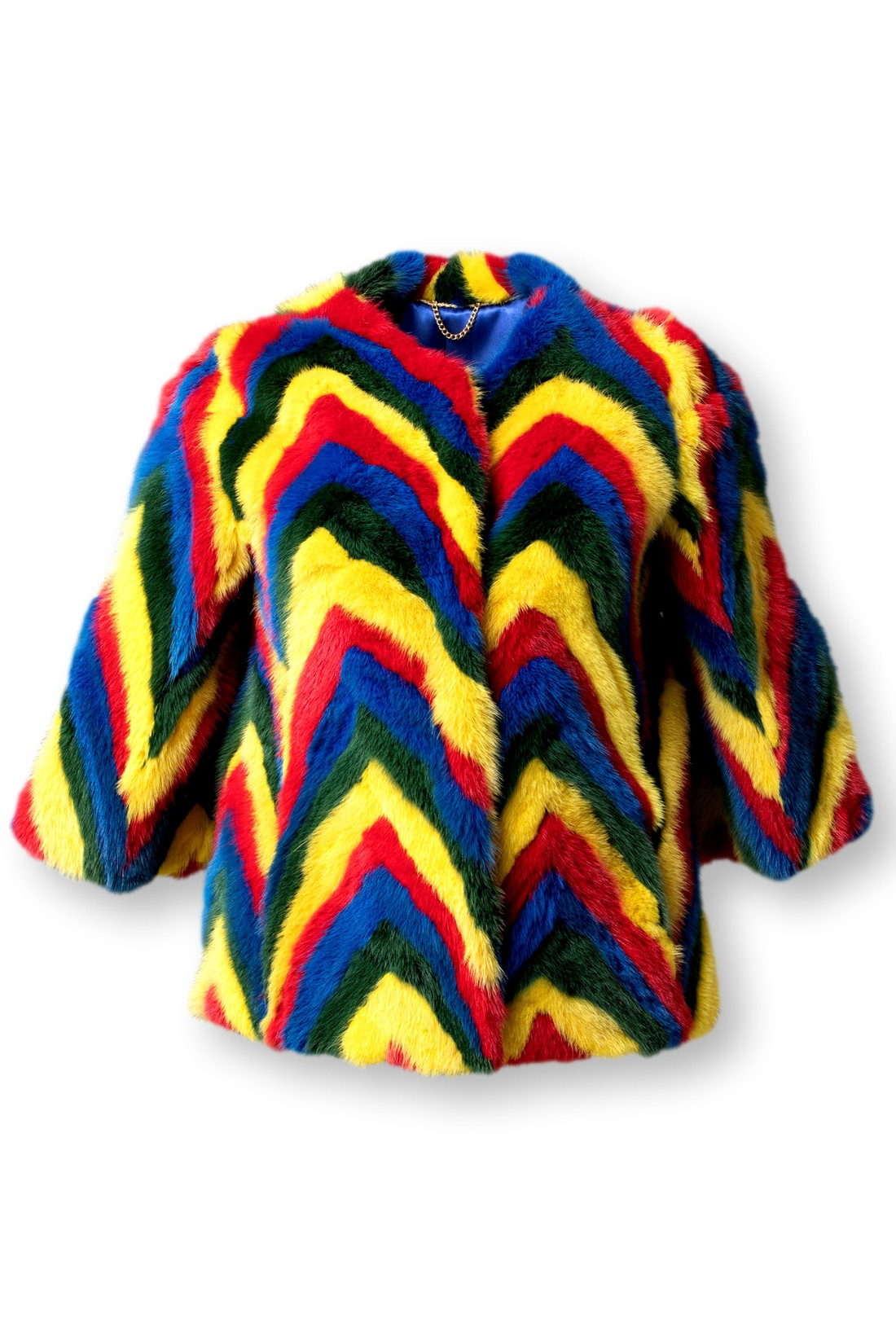 Multicolor Mink Jacket Cropped Sleeves Multicolor Mink Jacket Cropped Sleeves
