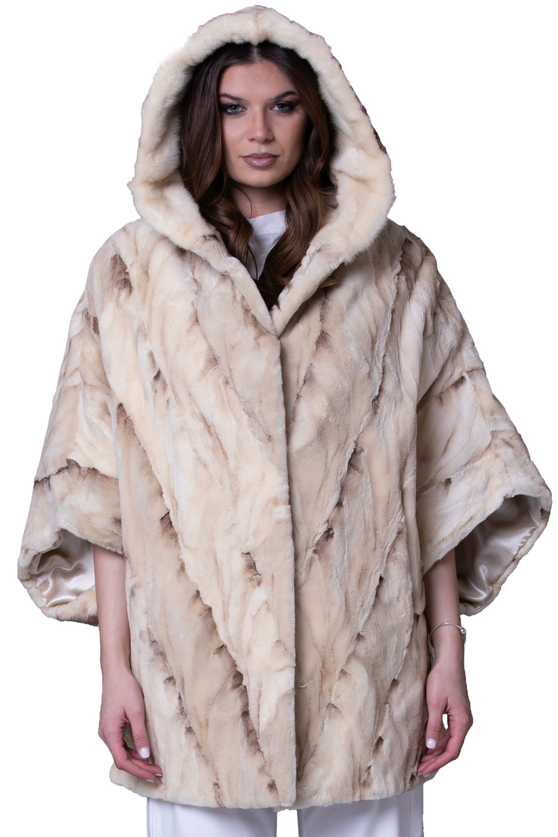 Oversized Mink Fur Cape Demetra