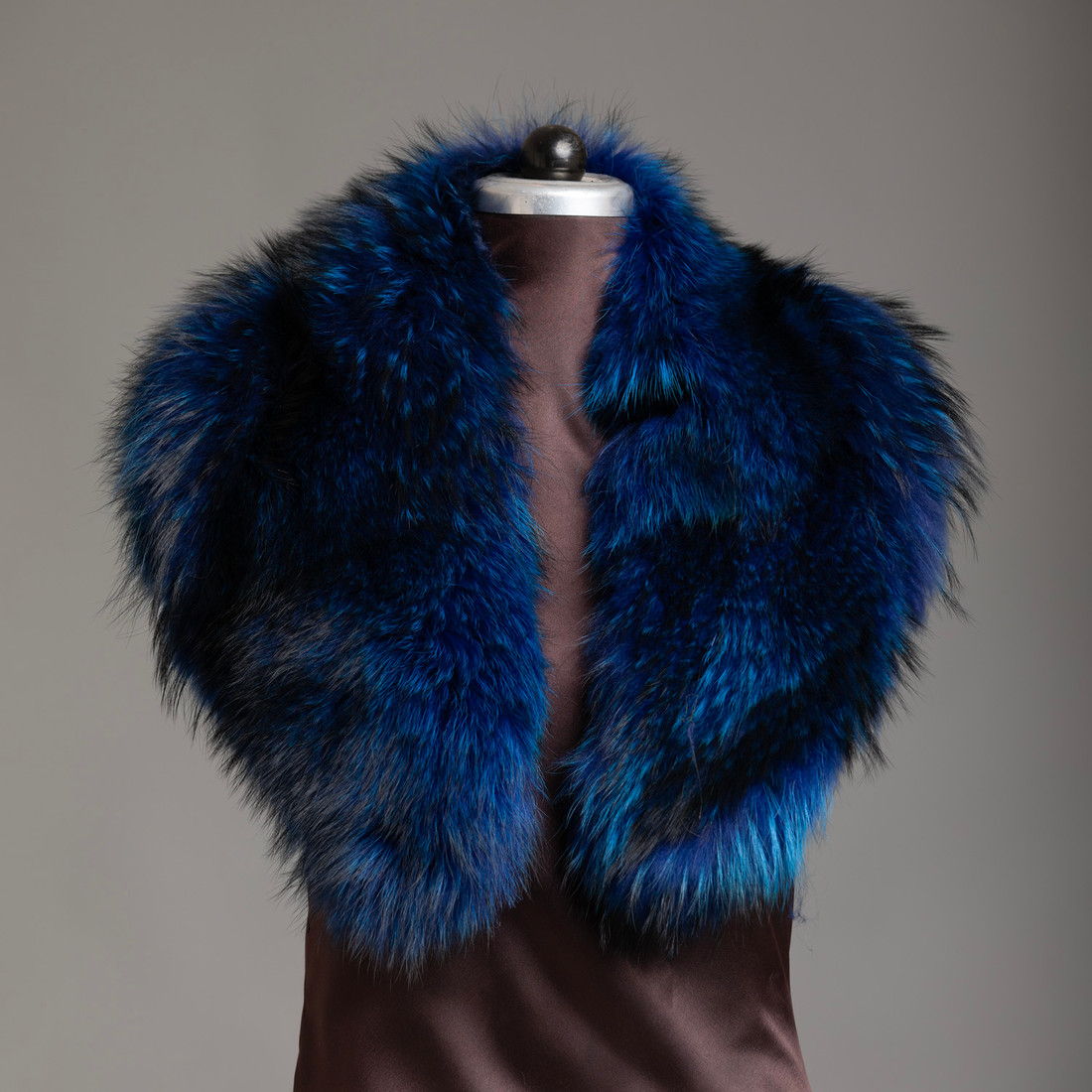 Blue Black Fox Fur Collar 