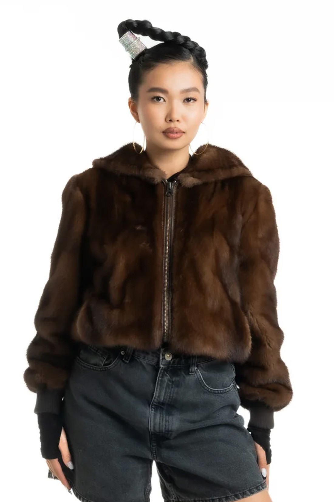 Mahogany Mink Hooded Bolero  