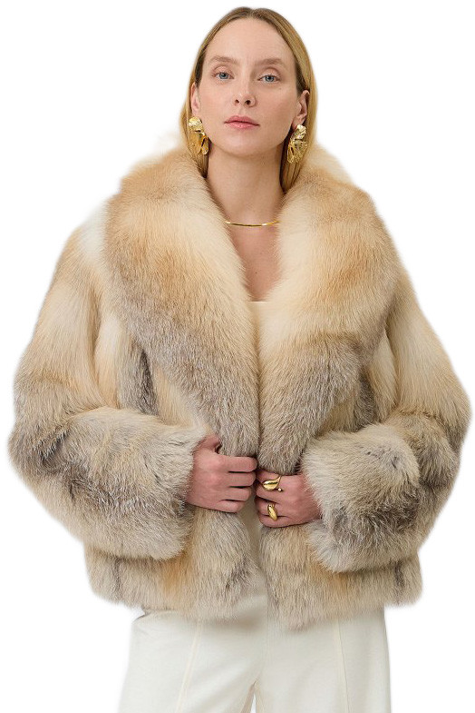 Men's Red Fox Fur Coat Shawl Collar | SKANDINAVIK FUR
