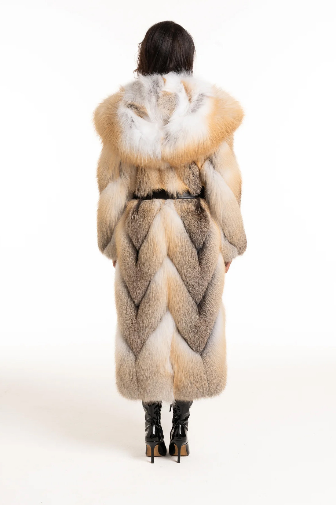 Long Golden Fox Fur Coat Quintessa