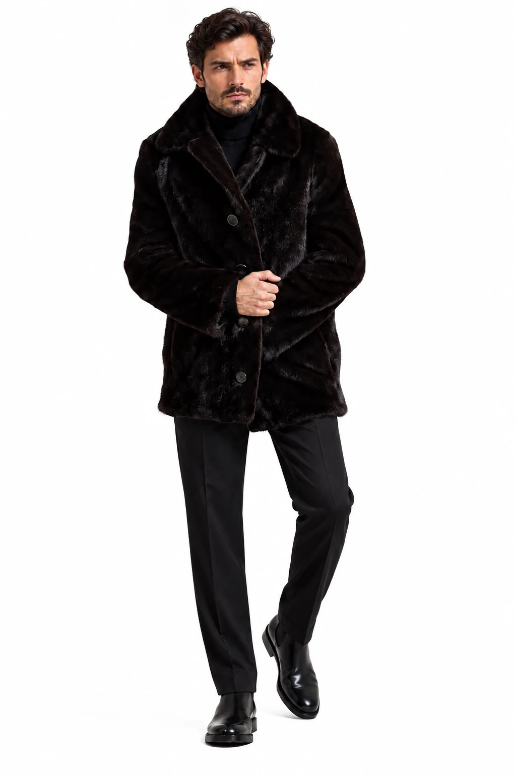 Mahogany Mink Fur Coat Mens 