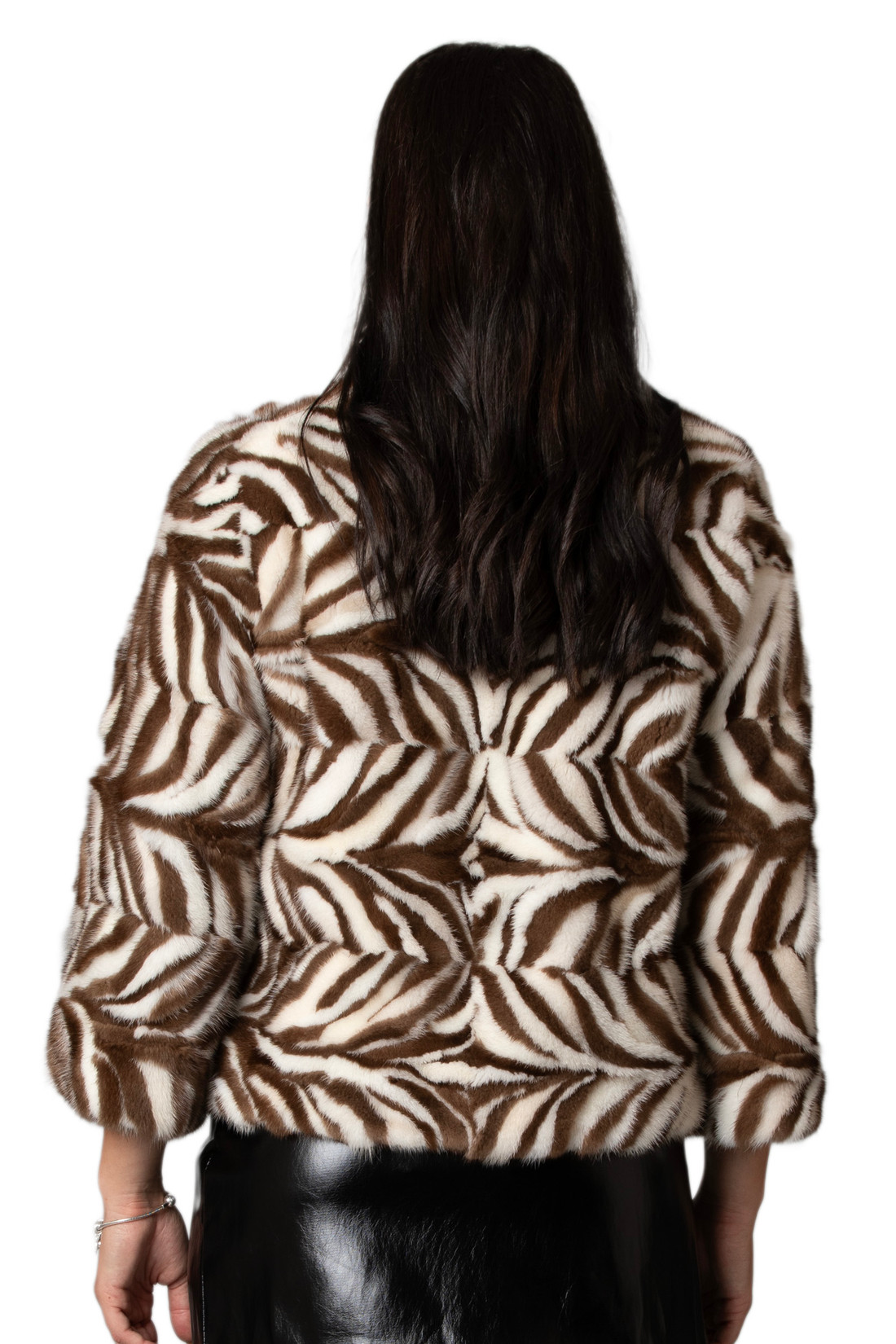 Zebra Mink Fur Jacket