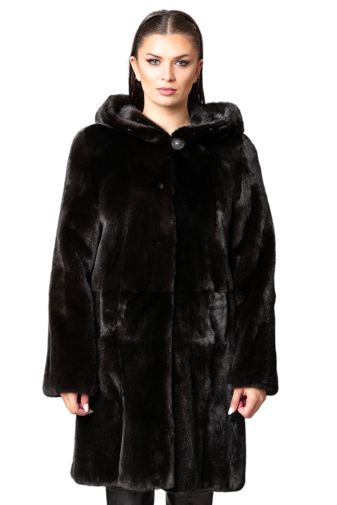 Black Velvet  Mink Fur Coat Adira