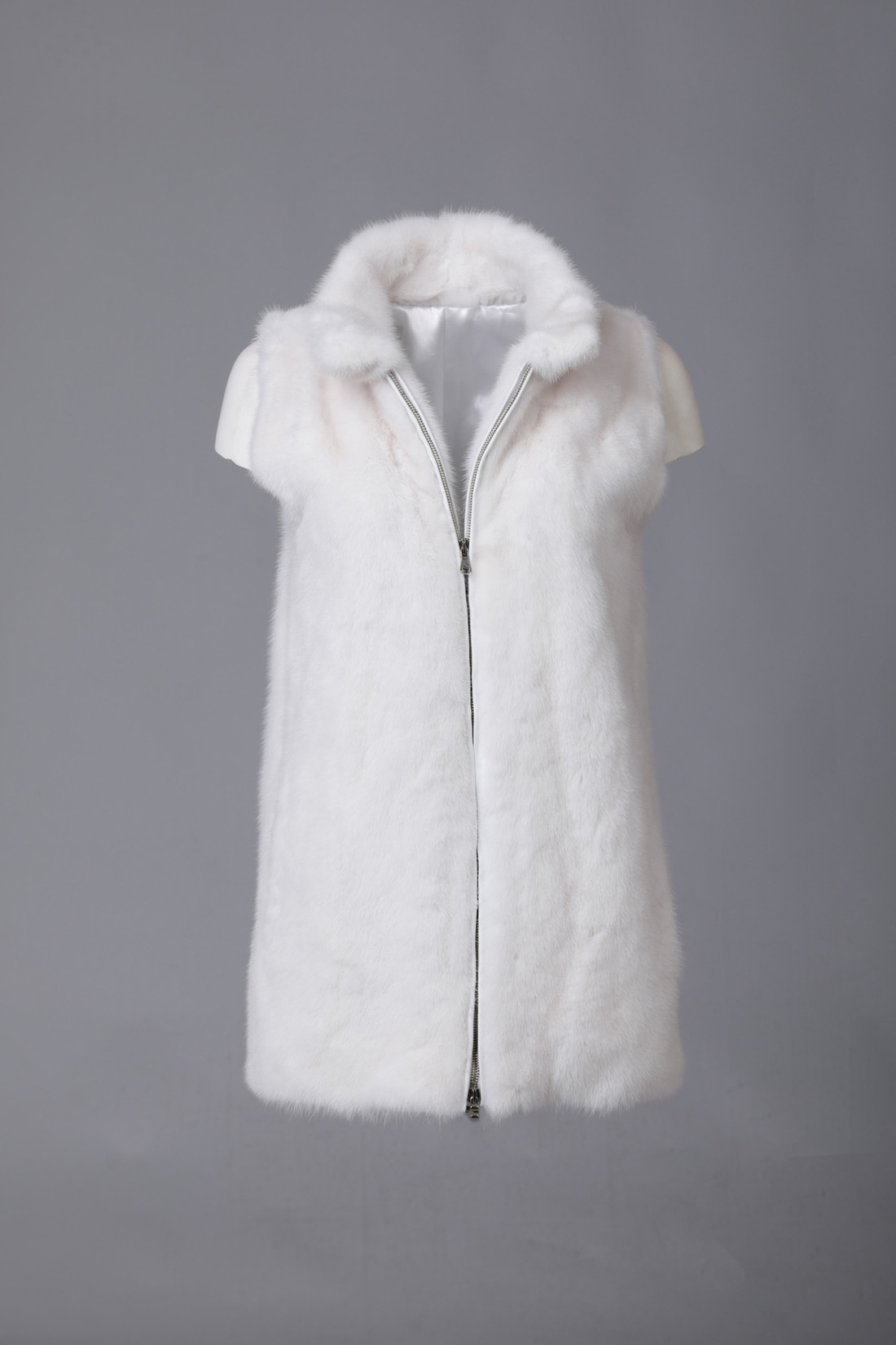 White Mink Fur Vest Sizes XS/S/M/L
