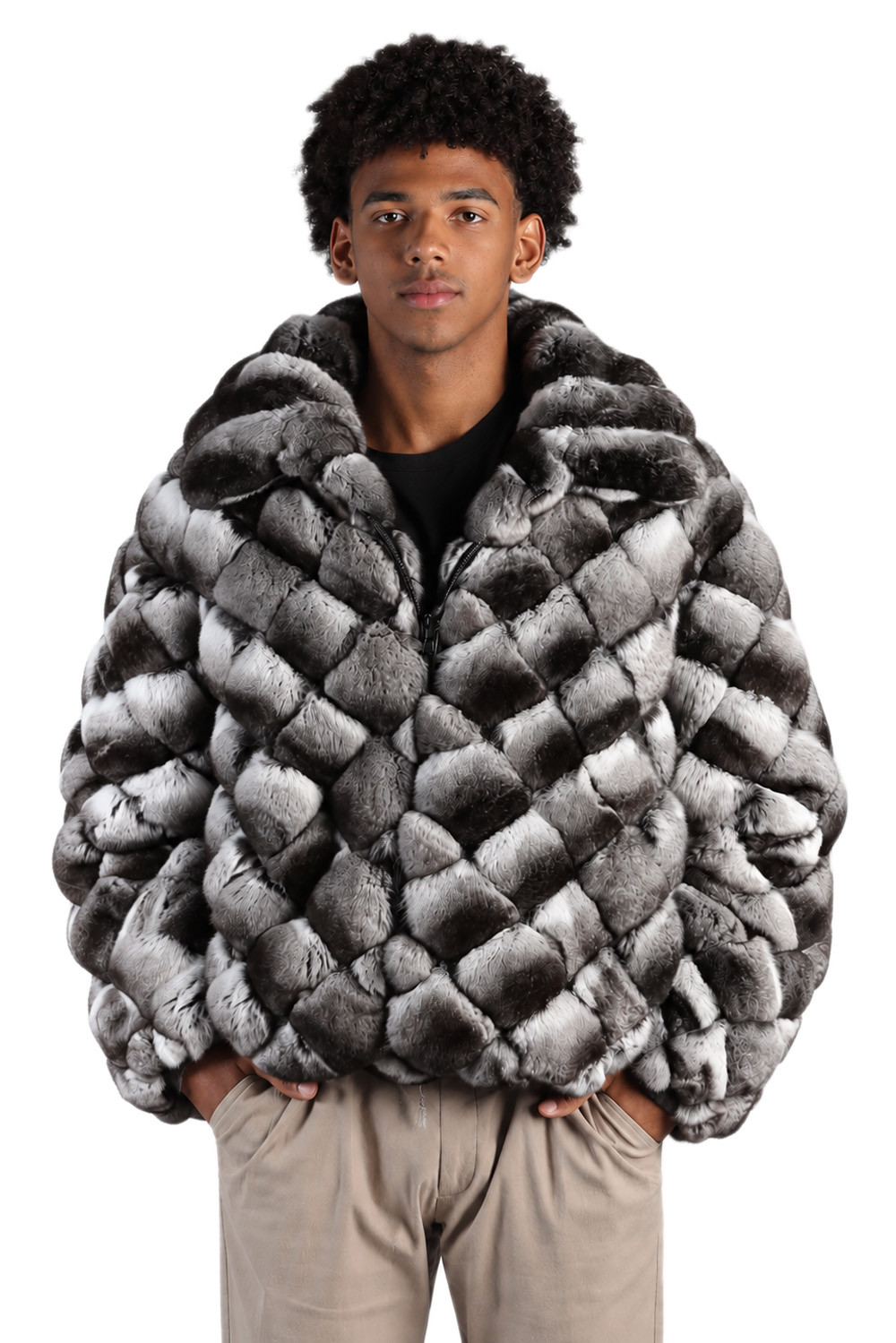 Diamond Chinchilla Fur Jacket