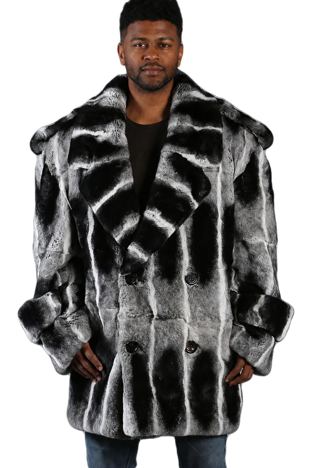 Mens Rex Chinchilla Trench Coat