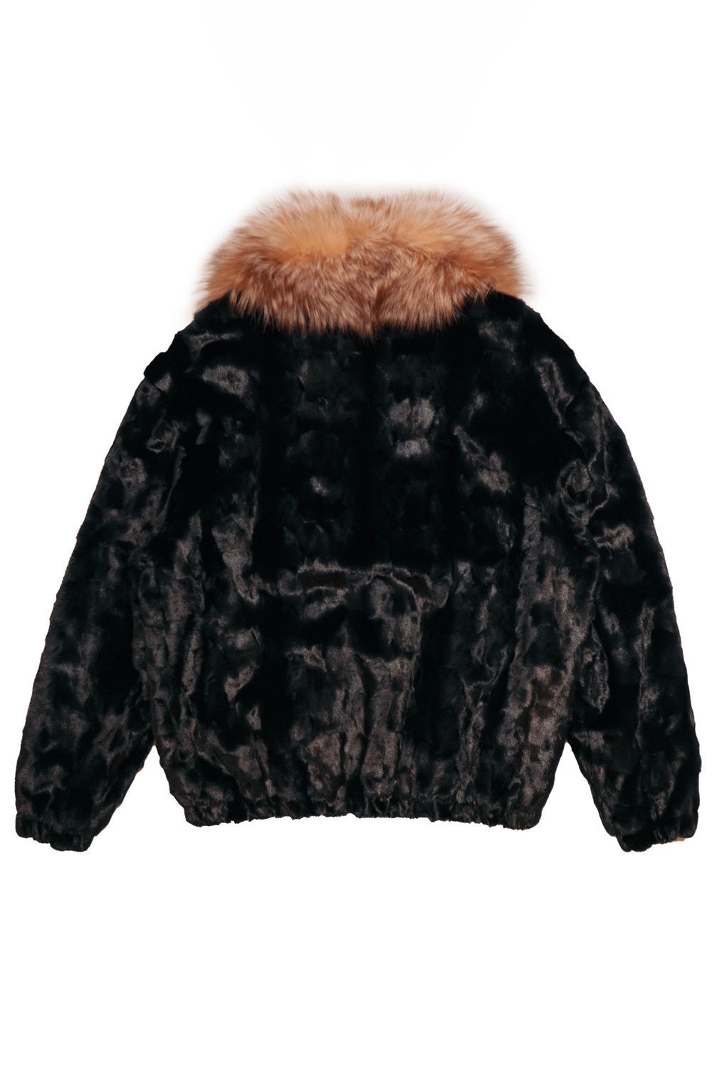 Black Mink Bomber  Jacket Fox Collar
