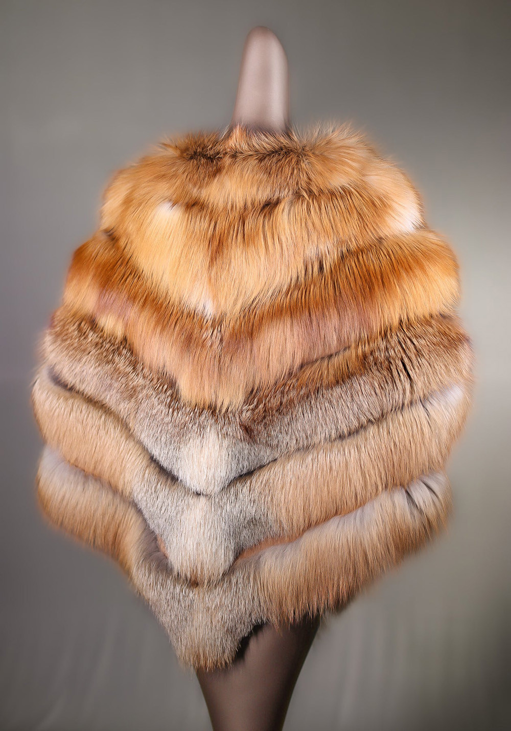 Red  Fox Fur Poncho Fyre