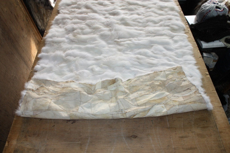 White  Fox  Sectional Fur Plate