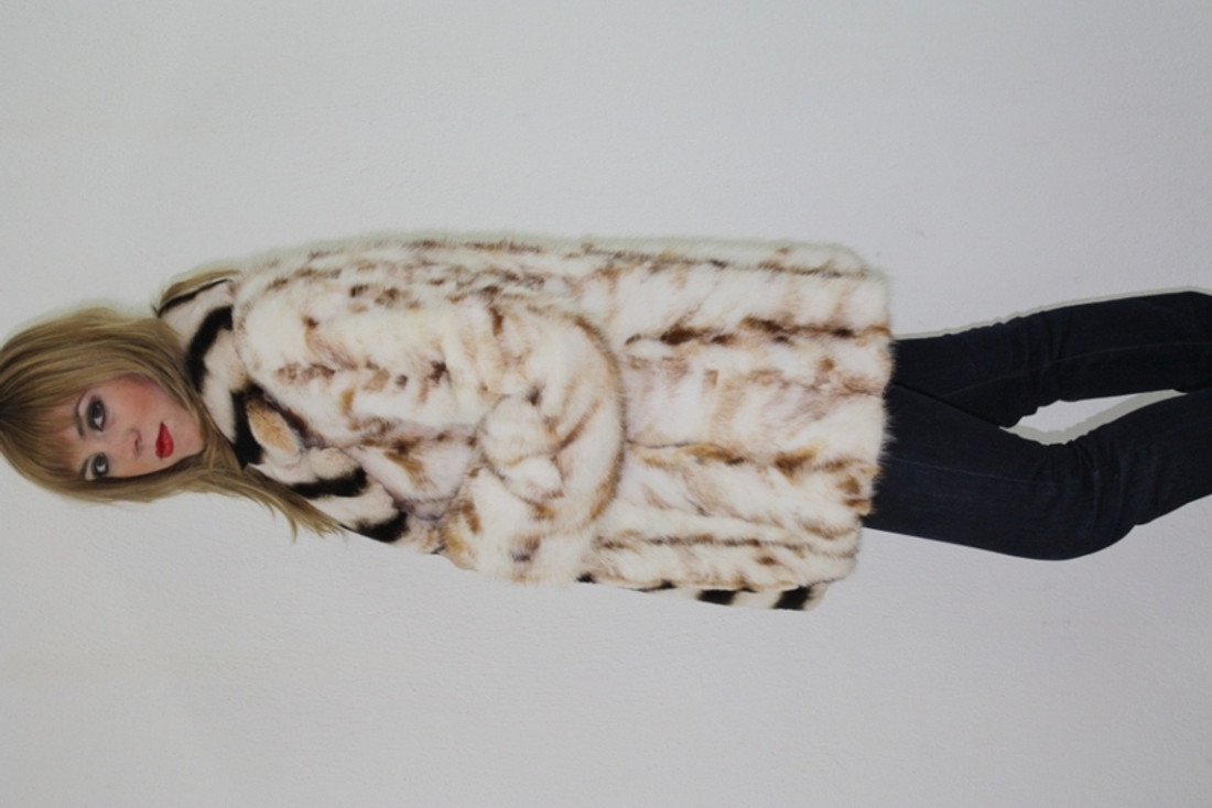 Mink Fur Jacket Rex Chinchila Dyed