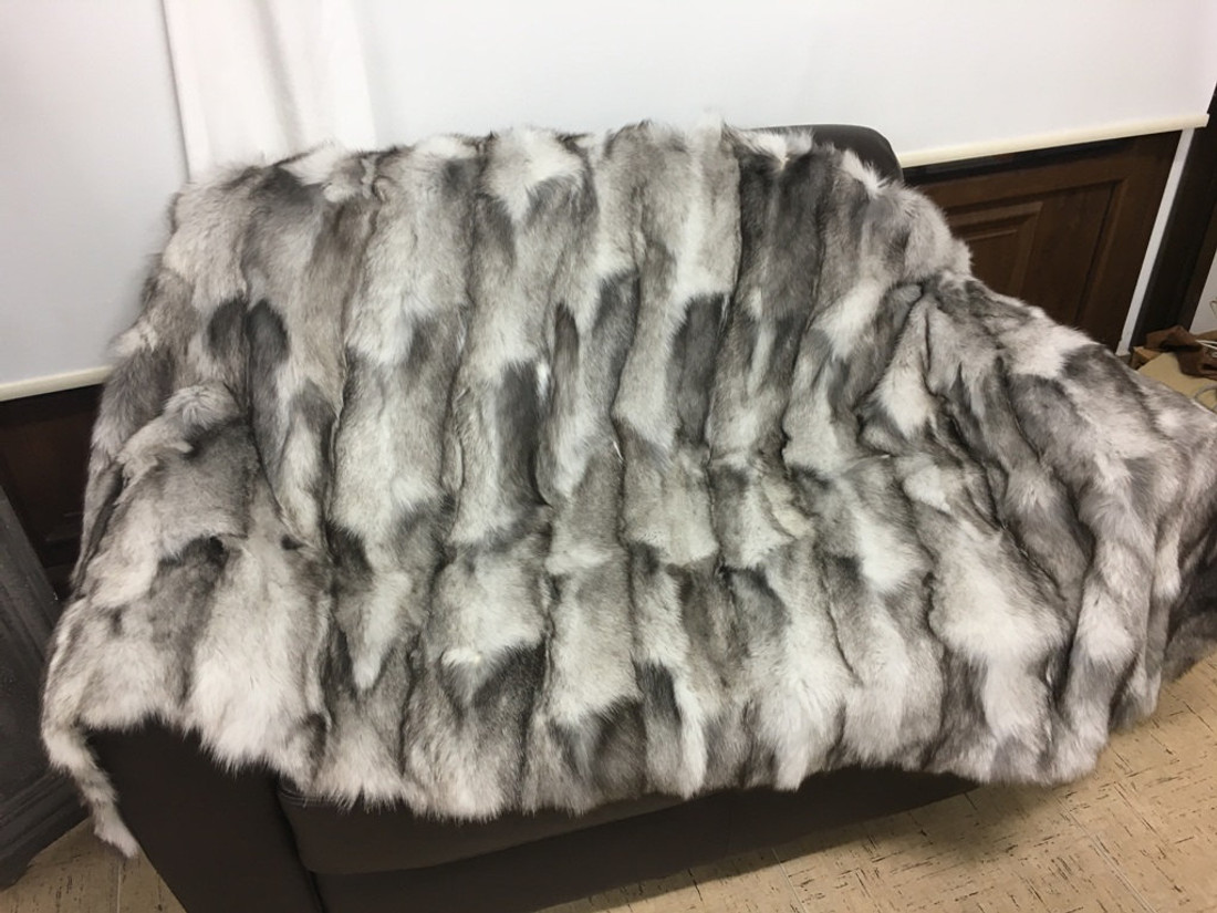Blue Frost Fox Fur Blanket Throw Blue Frost Fox Fur Blanket Throw