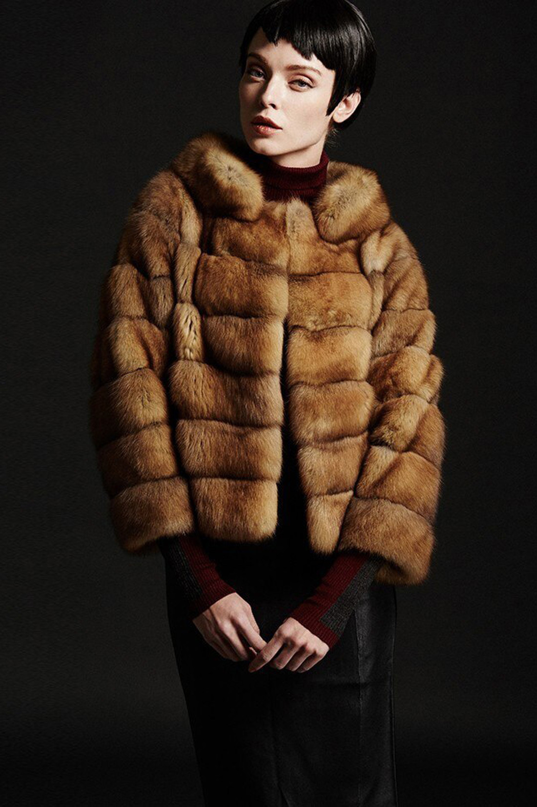 GOLDEN BROWN SABLE FUR JACKET GOLDEN BROWN SABLE FUR JACKET