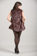 Purple Fox Fur Vest rear view