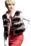 Pink  Chinchilla Fur Vest
