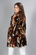 Multicolored Mink Fur Coat