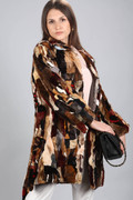 Multicolored Mink Fur Coat