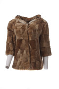 Brown Beaver Fur Jacket Low cut Brown Beaver Fur Jacket Low cut