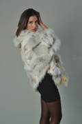 Golden  islamd Fox Fur Cape Hooded lateral view