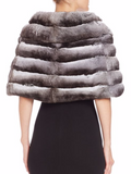 chinchilla cape v-neck rear view