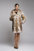 Hooded Bobcat  Lynx Fur Coat Emily