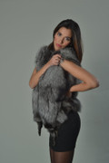 blue frost fox fur vest fully let out blue frost fox fur vest fully let out