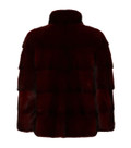 Burgundy Mink fur coat stand up collar  rear view Burgundy Mink fur coat stand up collar  rear view