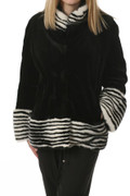 Black and White Mink Fur Jacket Athena