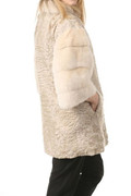 Beige  Swakara Lamb Fur Coat  Belladonna