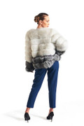 White and Silver Fox Fur Coat White and Silver Fox Fur Coat