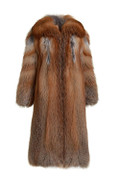 long red fox fur coat fully let out with shawl fox collar long red fox fur coat fully let out with shawl fox collar