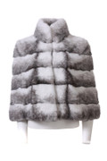 black cross mink fur cape stand up collar