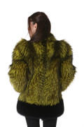 greek and black fox fur coat retro 80's style greek and black fox fur coat retro 80's style